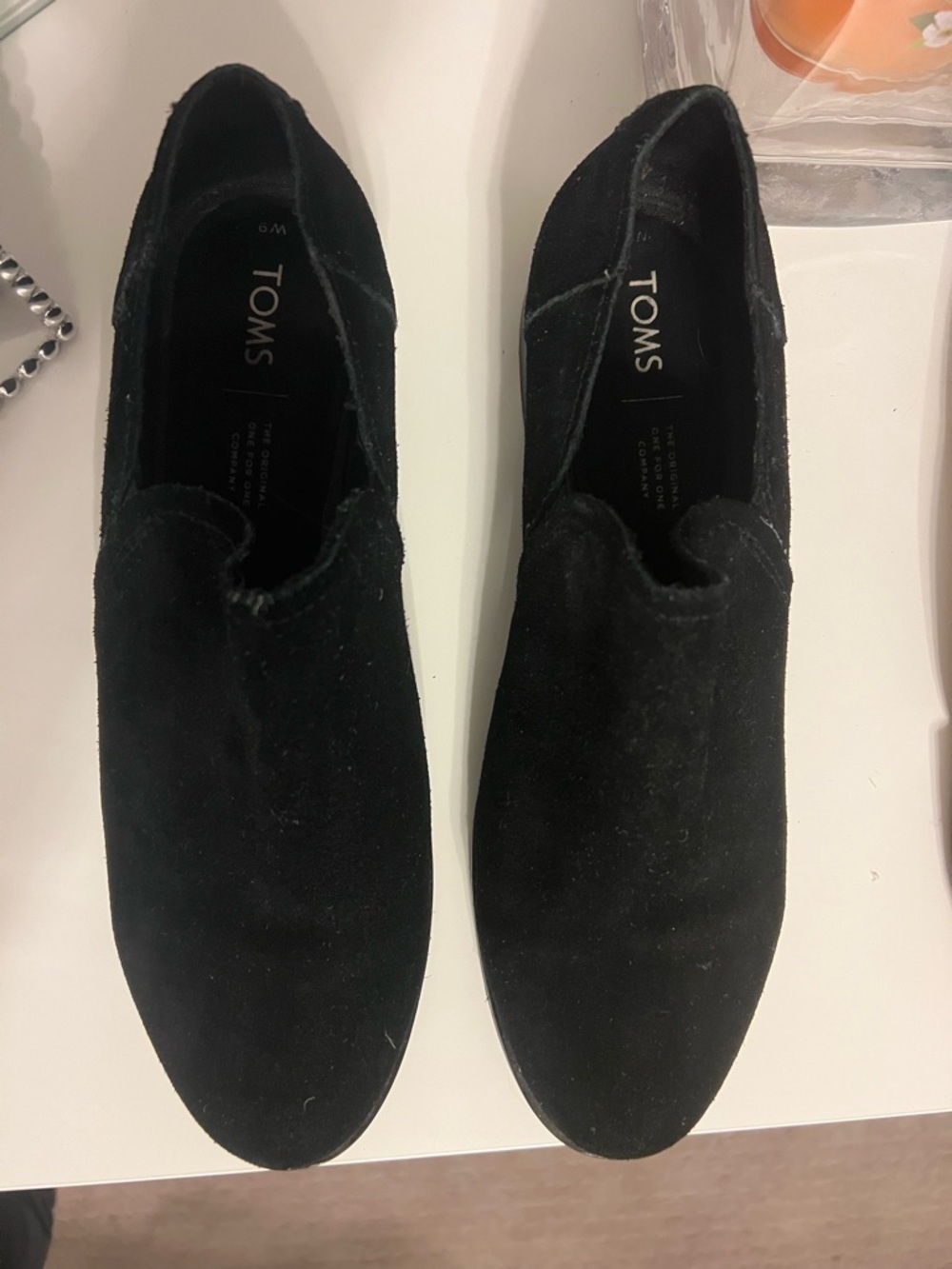 Toms Black Suede Slip-On Loafers
